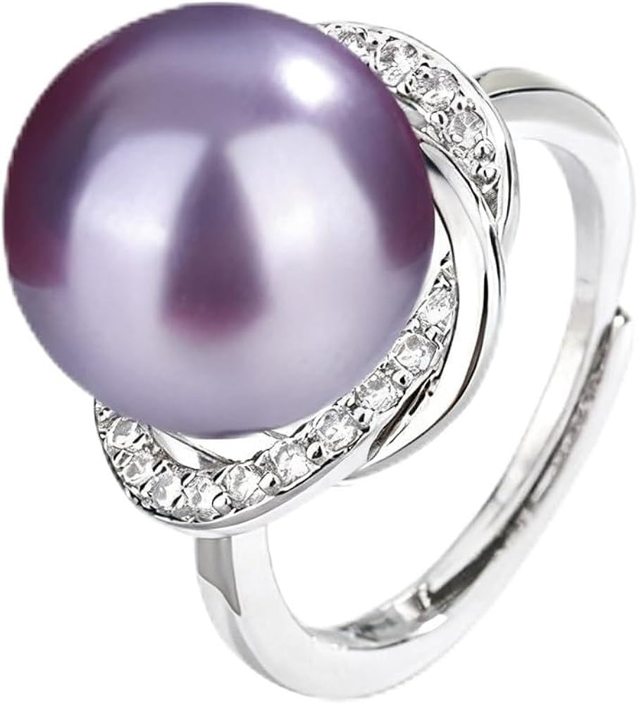 Adjustable Open Pearl Ring for Women Cubic Zirconia Statement Rings Geometric Stackable Vintage J... | Amazon (US)