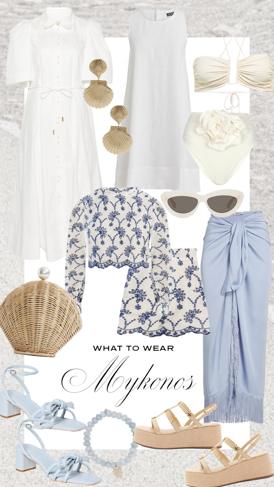 The perfect pieces for your trip to Mykonos, or to add to your summer wardrobe🌊featuring my favorite staple swimsuit from Magda Butrym!