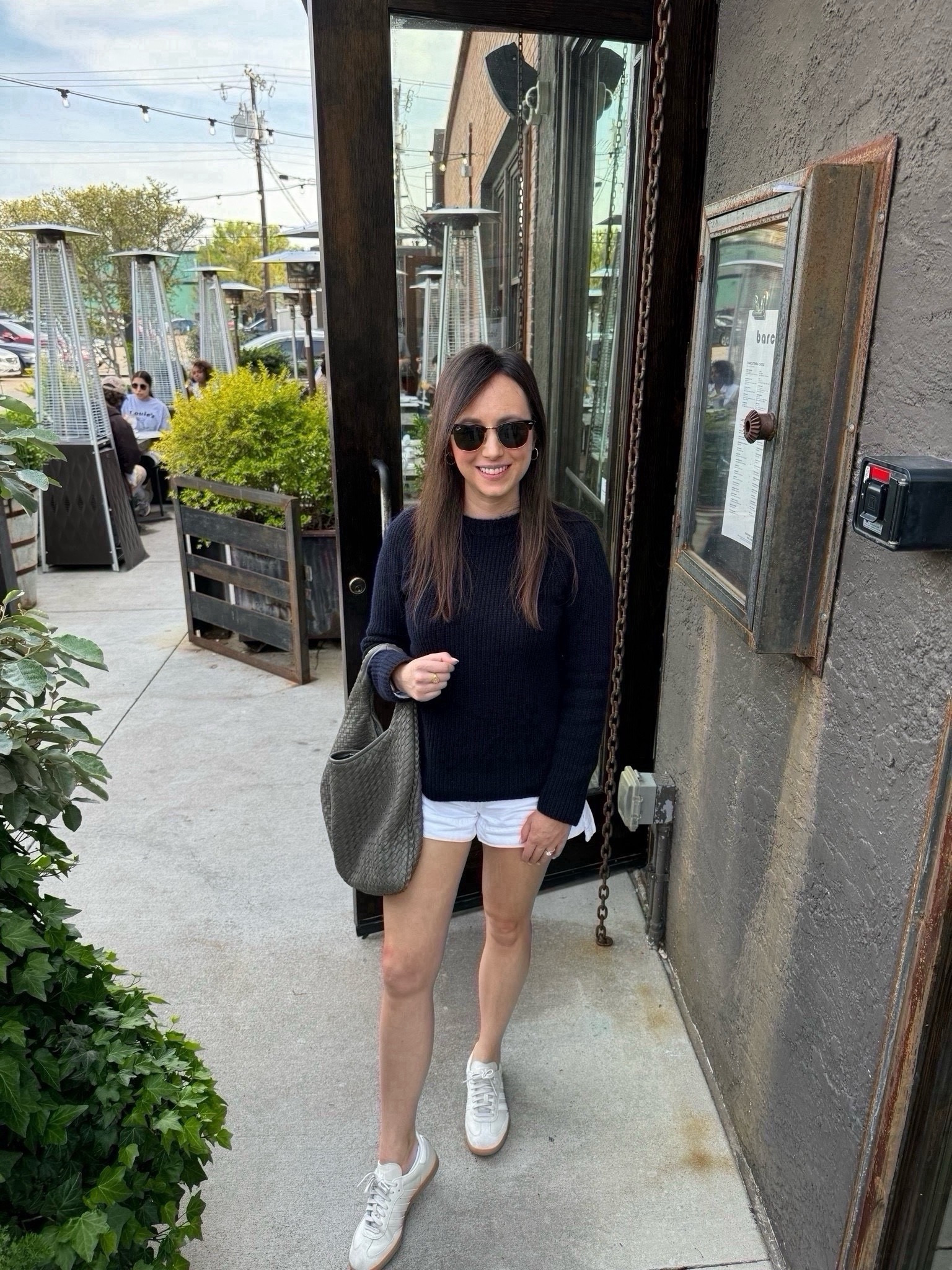 Vince sweater (xs), best white denim shorts (sized up to 26), adidas sambas  



#LTKStyleTip #LTKFindsUnder100 #LTKSeasonal