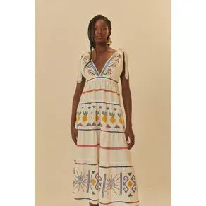 Vestido Longo Bordado Danca De Listra | Farm Rio (BR)