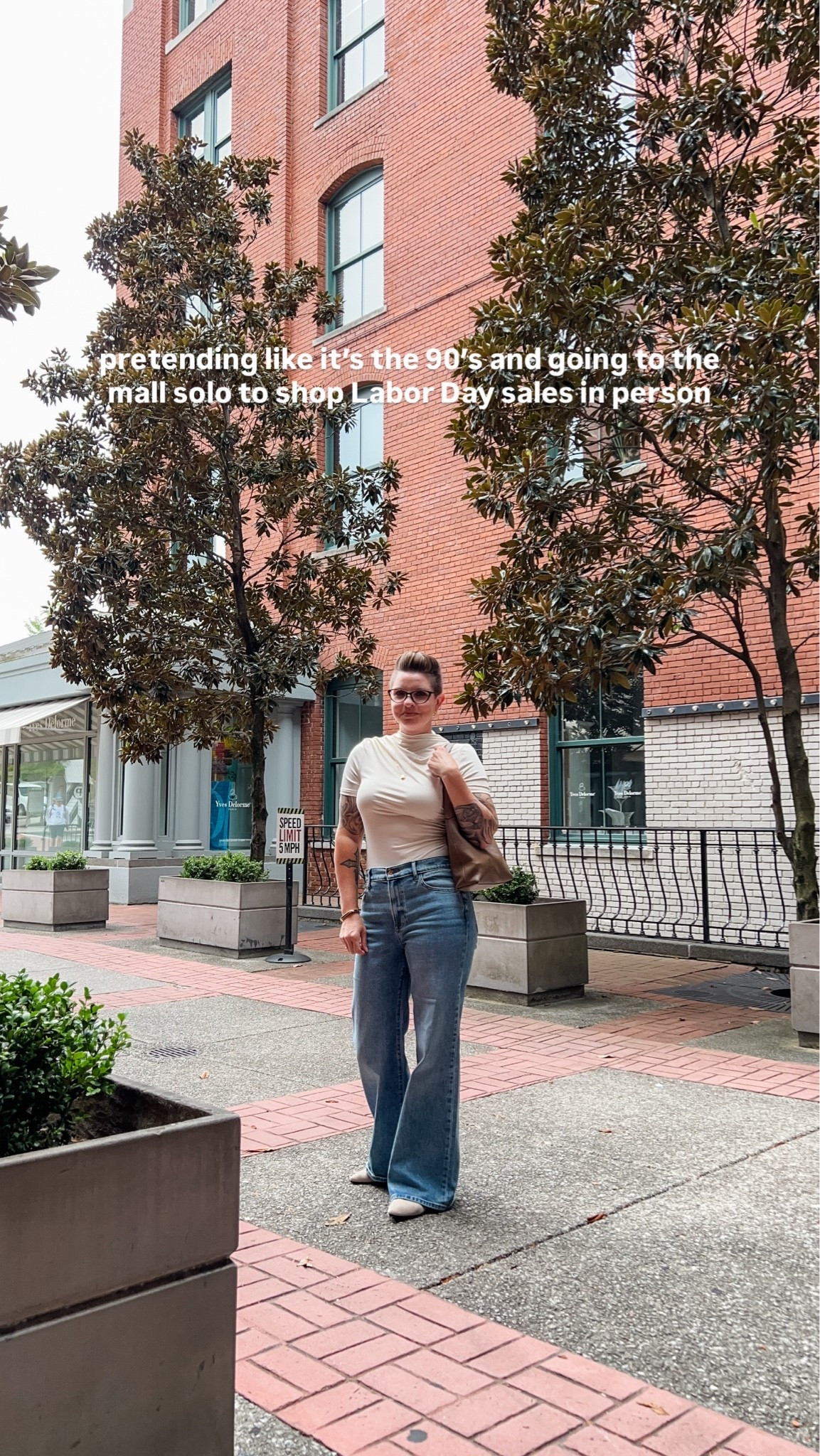 I got dressed, put on makeup, and went out into the world to shop on Labor Day instead of online. Look at me being retro. 😅 Obsessed with these flare jeans, they fit just right and they’re on sale today. Size 8.

#LTKootd #LTKMidsize #LTKSaleAlert
