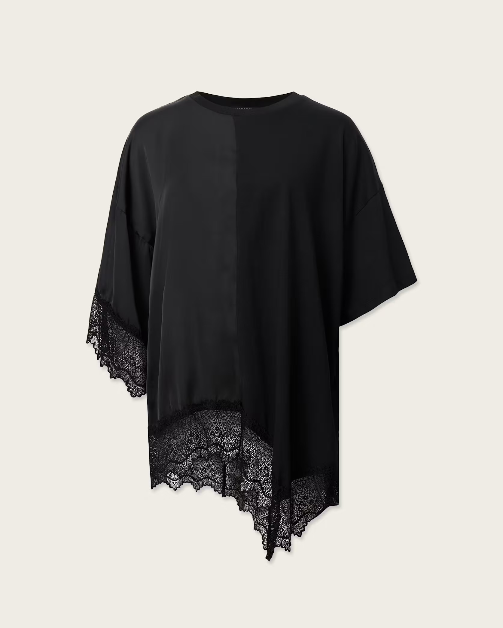Lenny Short Sleeve Lace T-Shirt Black | ALLSAINTS | AllSaints UK