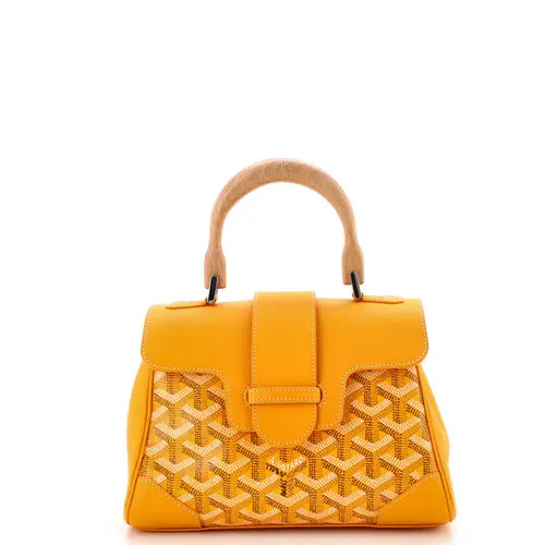 Pre-Owned Goyard Saigon Top Handle Bag Coated Canvas with Leather Mini in Orange at Nordstrom, Size X-Small | Nordstrom