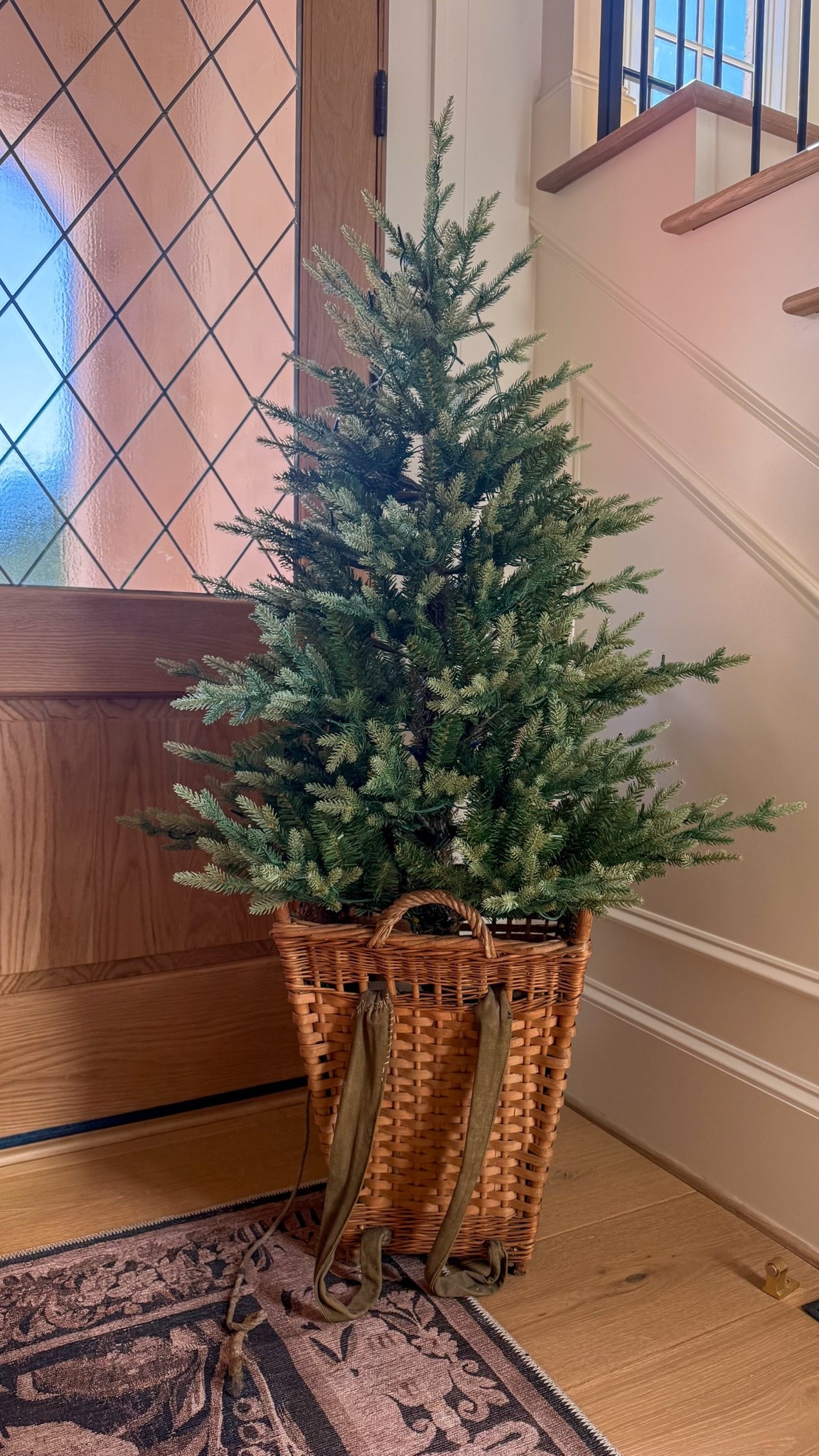 My new pre lit fir tree. I took a chance and ended up falling in love!!!!!! It is SO similar to the Terrain Norway Spruce but a fraction of the cost. I ended up purchasing the 7.5' after sharing this. 100000000% recommend.
