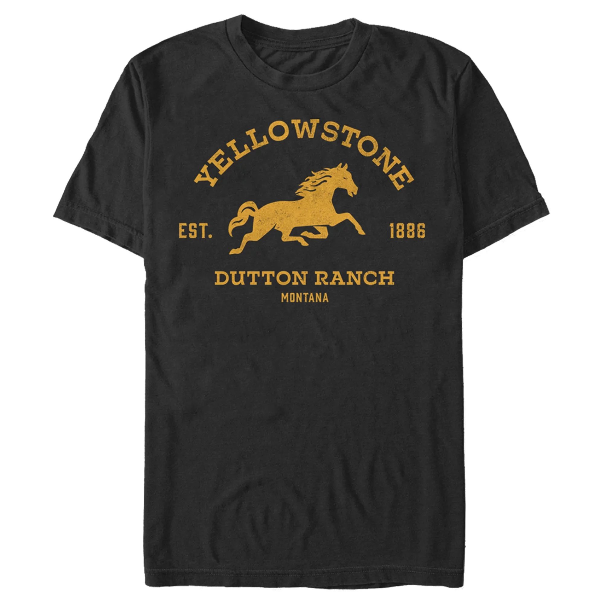 Men's Yellowstone Blue Horse Dutton Ranch Montana Est. 1886  Graphic Tee Black Large - Walmart.co... | Walmart (US)
