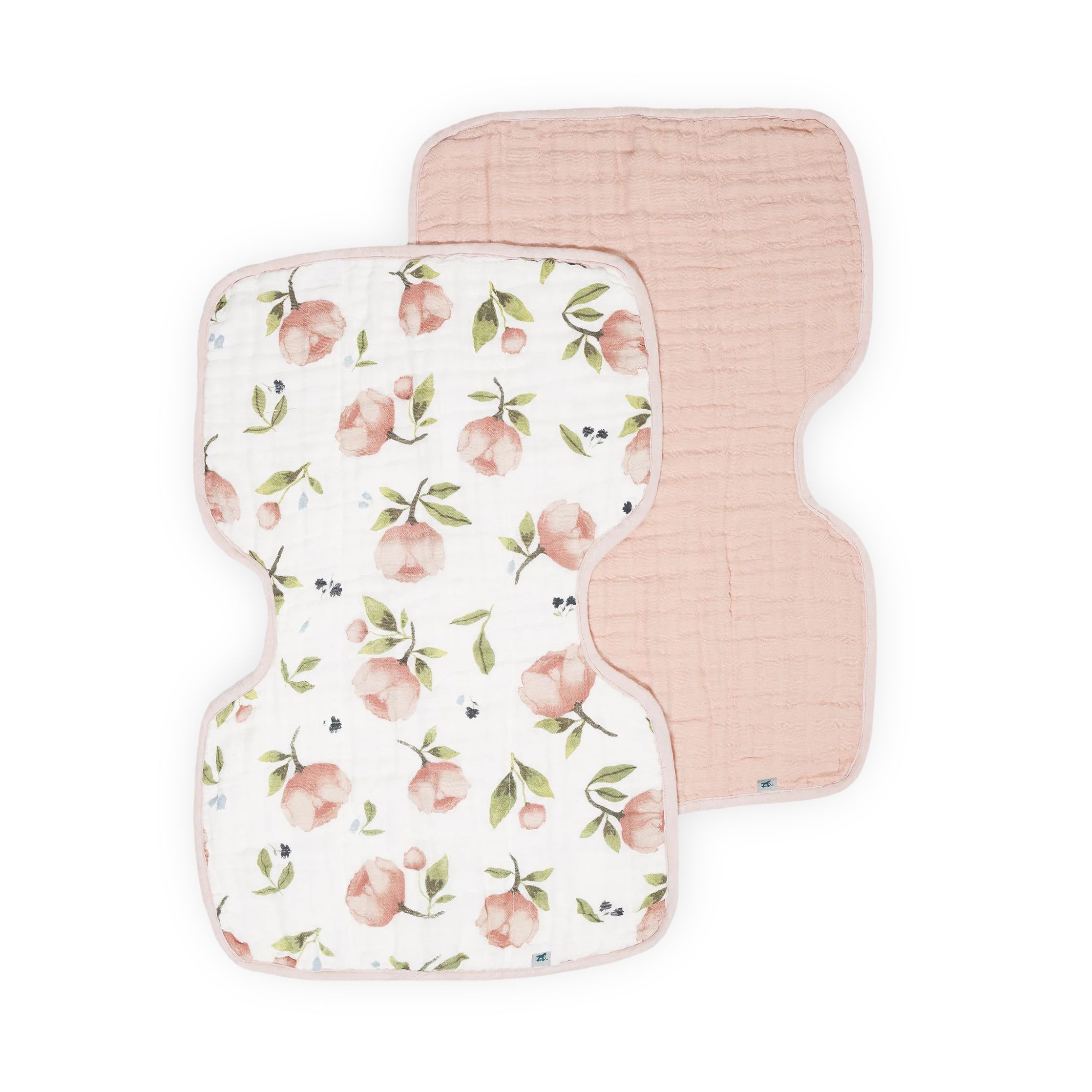 Organic Cotton Muslin Burp Cloth 2 Pack - Watercolor Floret + Rosie | Little Unicorn