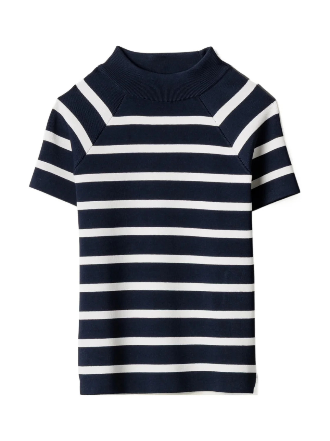 Striped mock turtleneck sweater | Senser US