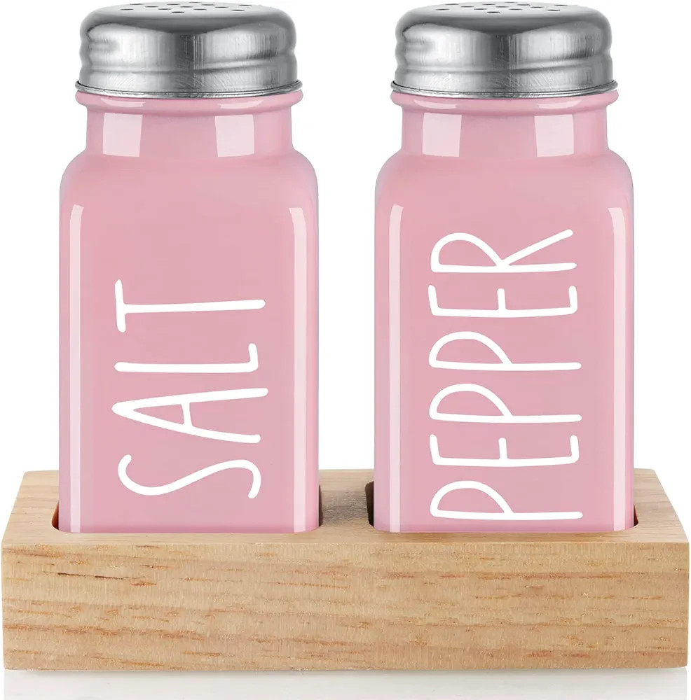 Pink Salt and Pepper Shakers Set with Holder - Pink Kitchen Home Decor and Accessories - Dopeca G... | Amazon (US)