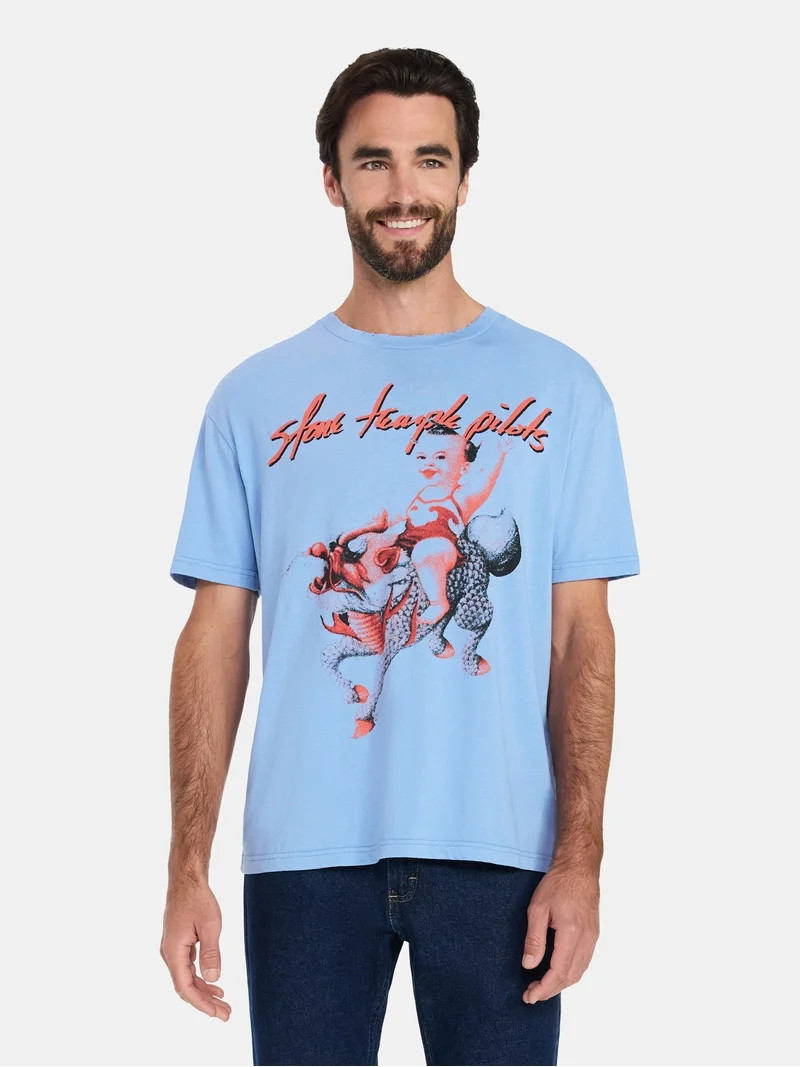 Stone Temple Pilots Men's and Big Men's Graphic Band Tee with Short Sleeves, Sizes XS-3XL | Walmart (US)