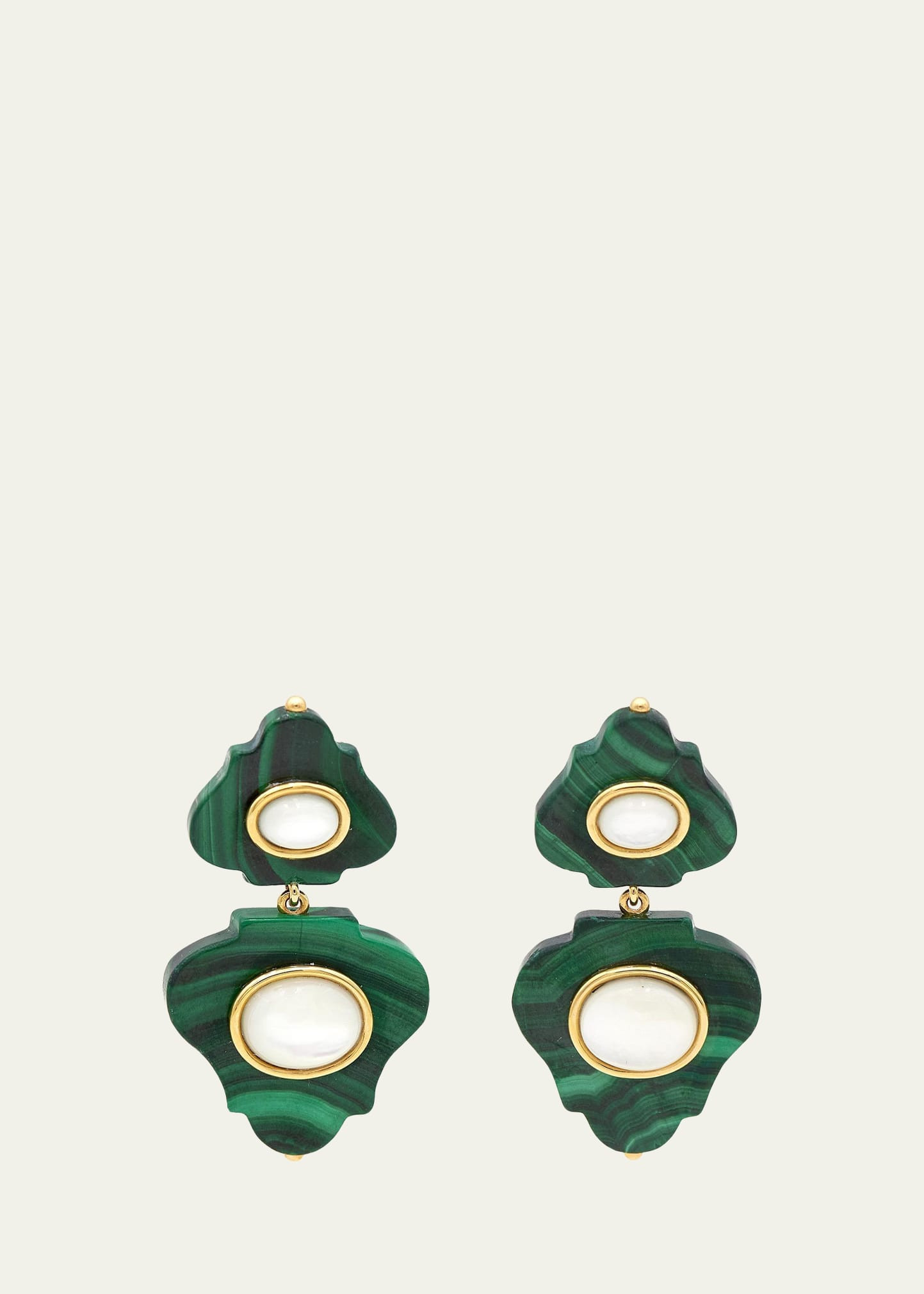 Grazia And Marica Vozza Window of Light Earrings with Malachite and Mother of Pearl | Bergdorf Goodman