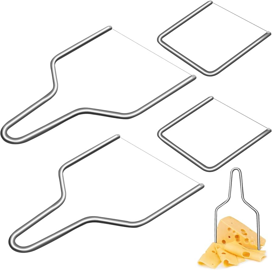 4 Pcs Stainless Steel Cheese Slicer with Wire Cheese Cutter for Kitchen Block Cheese and Butter S... | Amazon (US)