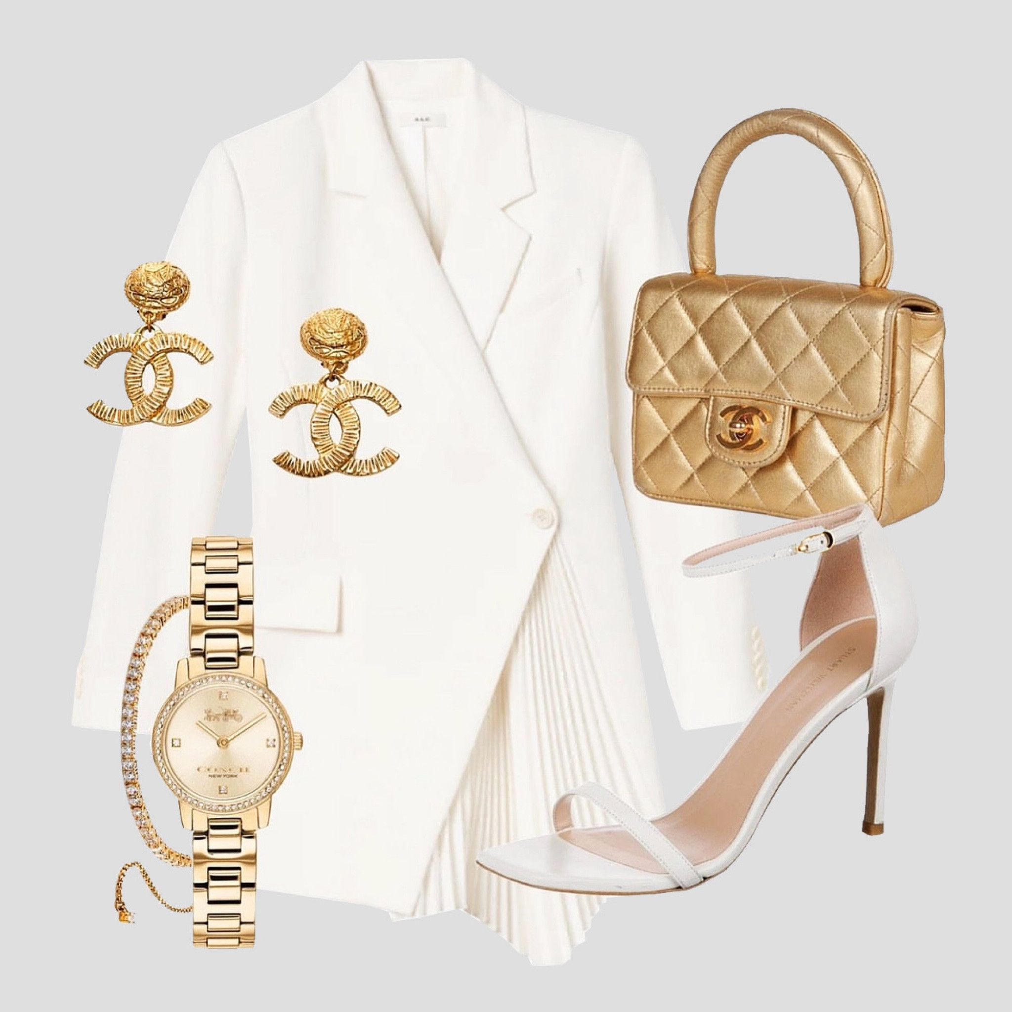 All white summer look for the girls. Loving this gold Chanel for a pop to an outfit.

#LTKFindsUnder50 #LTKWorkwear #LTKItBag