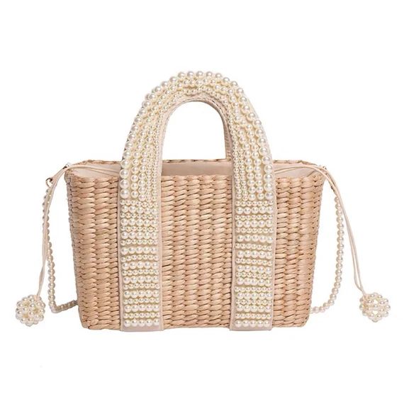 Handmade Straw Bag-Pearl Handbag-Shoulder Bag-Crossbody | Etsy | Etsy (US)