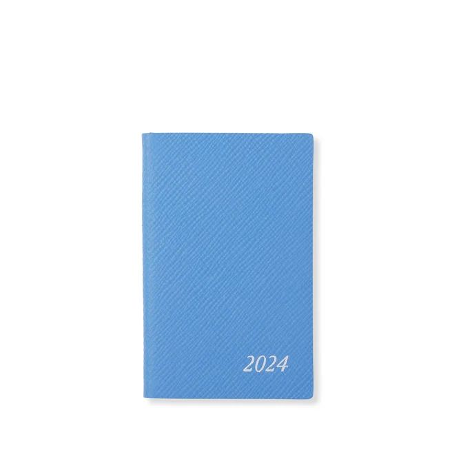 2024 Wafer Weekly Diary in Panama in nile blue | Smythson | Smythson
