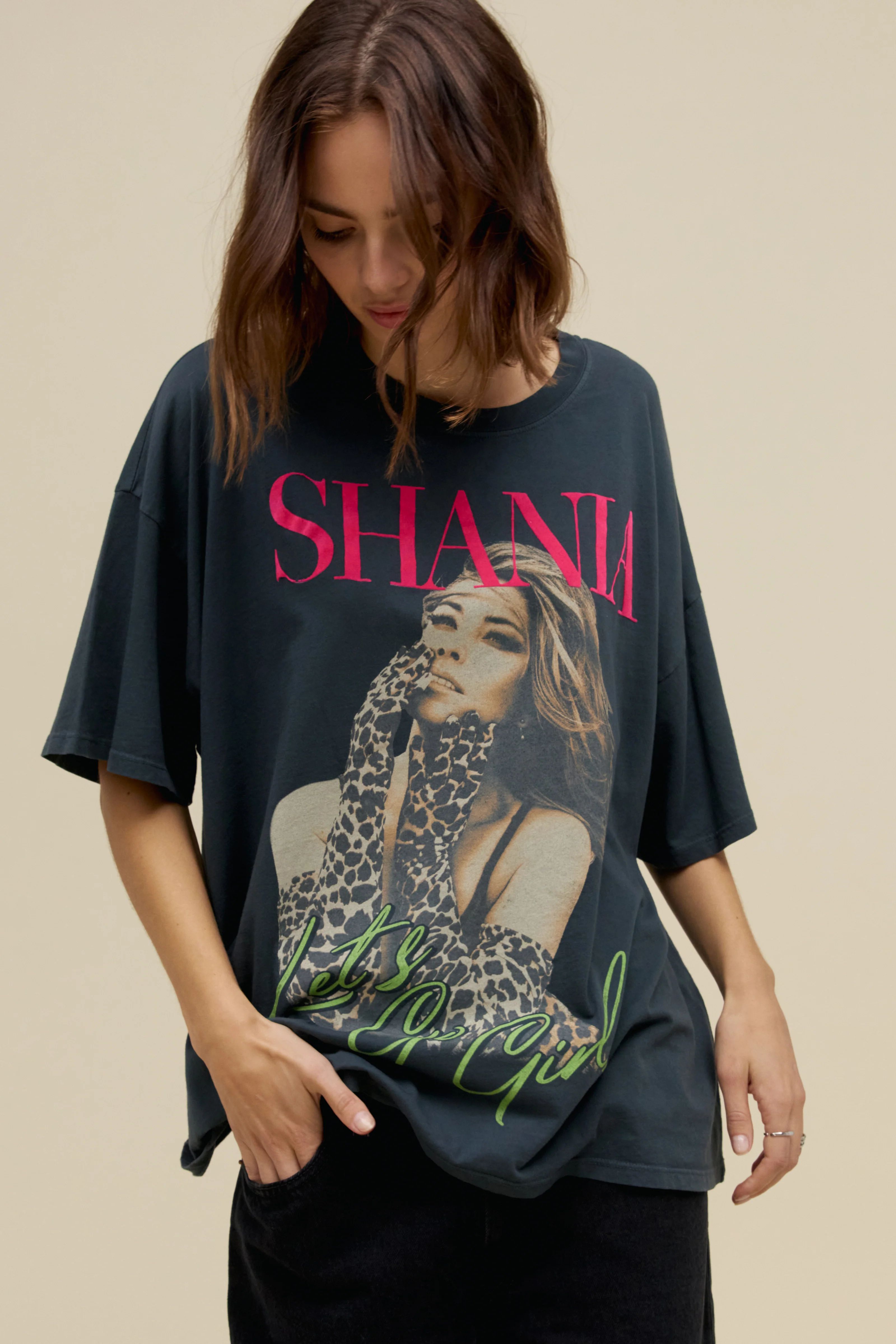 Shania Let's Go Girls OS Tee in Vintage Black | Daydreamer