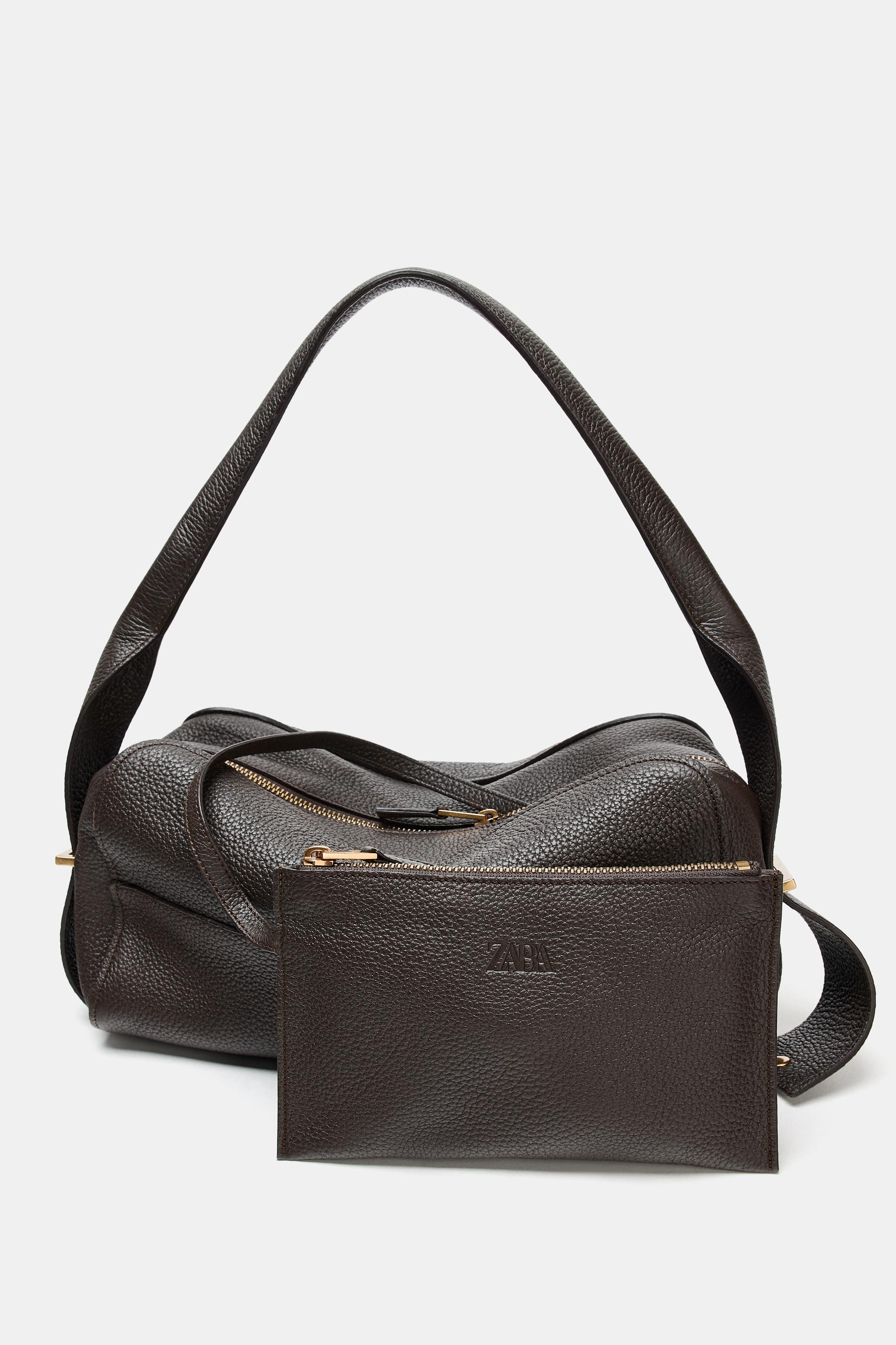 LEATHER SHOULDER BAG | Zara US