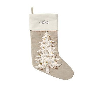 Embellished Velvet Stockings | Pottery Barn | Pottery Barn (US)