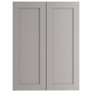 Hampton Bay Edson Shaker Assembled 27x36x12.5 in. Wall Cabinet in Gray CM2736W-KG | The Home Depot
