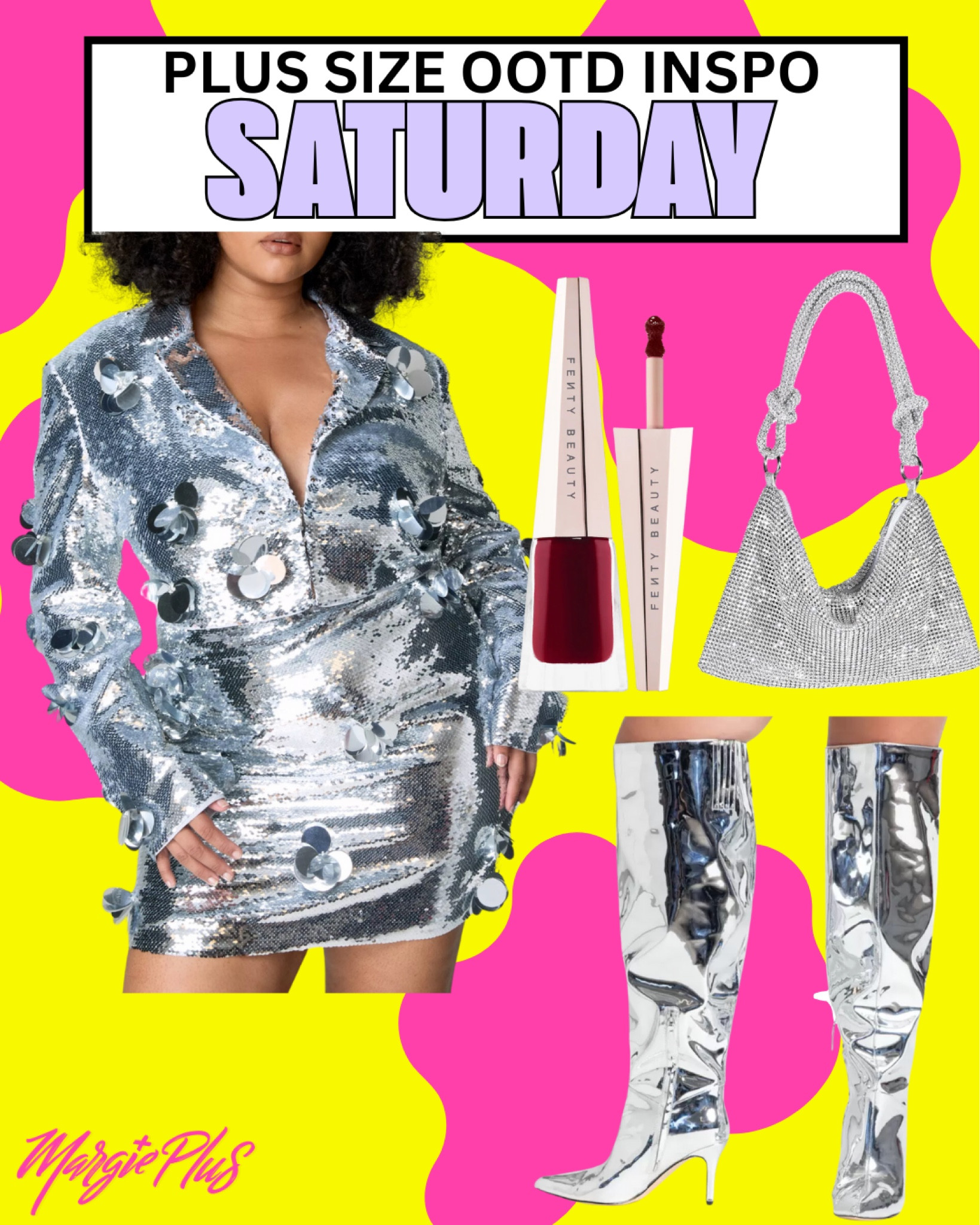 SATURDAY Plus Size Style Edit serving glitz and glam with this silver two piece set and matching accessories for a night out on the town or perfect for a holiday party! Can we talk about the silver wide boots? Must have 

#LTKPlusSize #LTKHoliday #LTKStyleTip