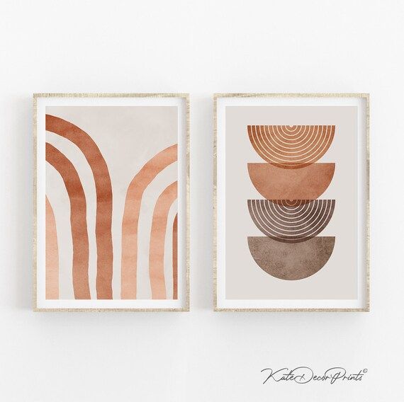 Abstract Prints Printable Wall Art Set Of 2 Prints Geometric | Etsy | Etsy (US)