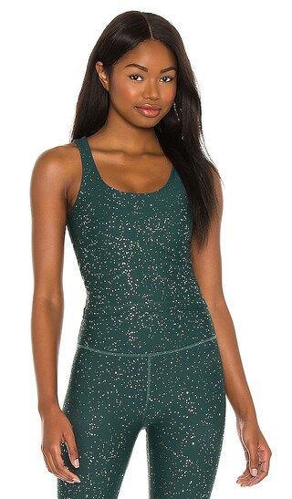 Alloy Sparkle Keep it Simple Cropped Tank in Hunter Green & Antique Gold Sparkle | Revolve Clothing (Global)