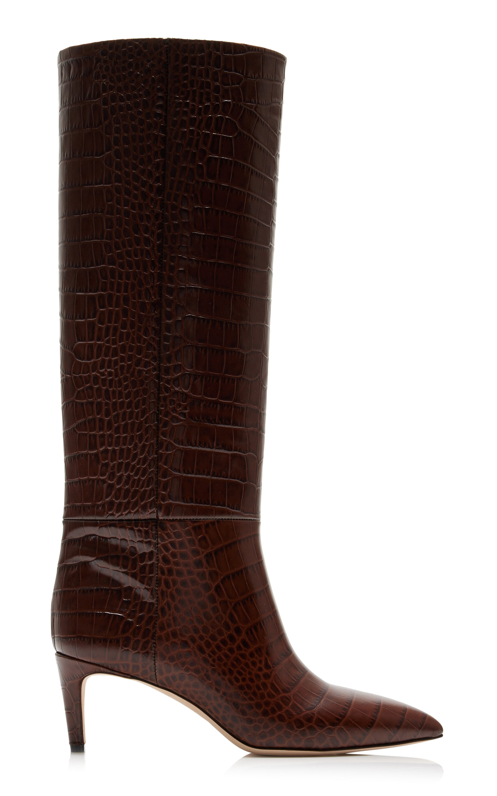 Paris Texas - Croc-Effect Leather Stiletto Boots - Brown - IT 39 - Moda Operandi | Moda Operandi (Global)