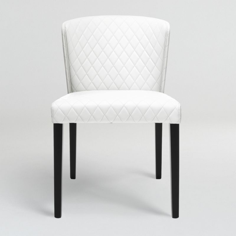 Curran Quilted Oyster Dining Chair + Reviews | Crate and Barrel | Crate & Barrel