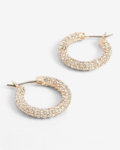 Small Rhinestone Hoop Earrings | Express