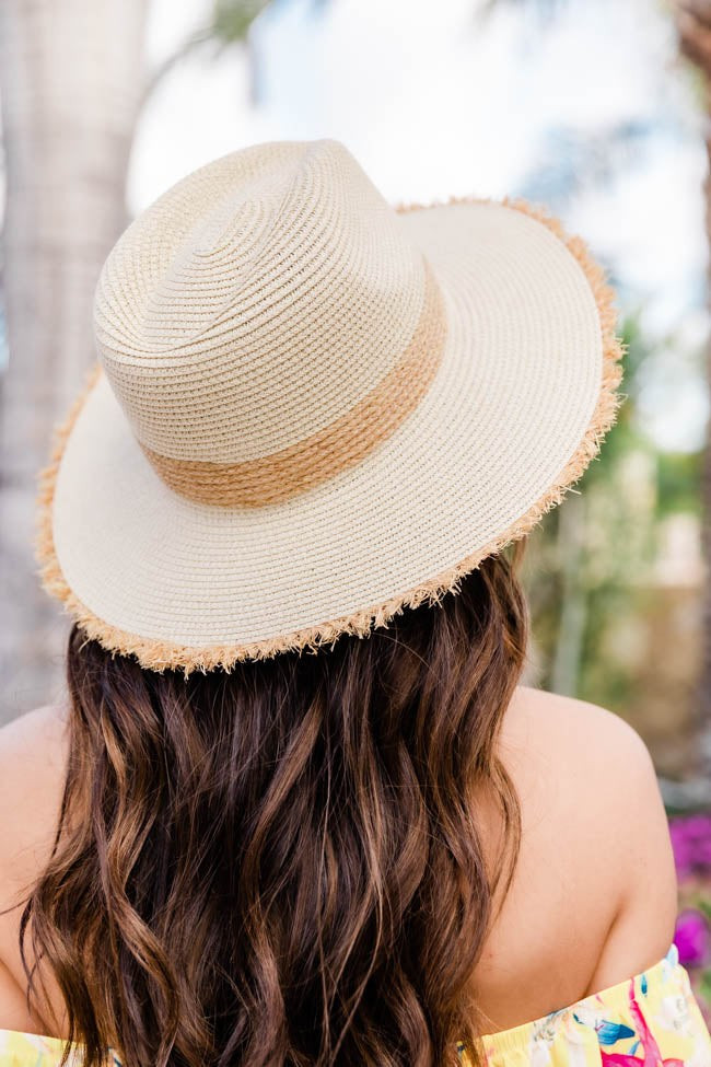 Wonderlust Tan Band Cream Hat FINAL SALE | Pink Lily