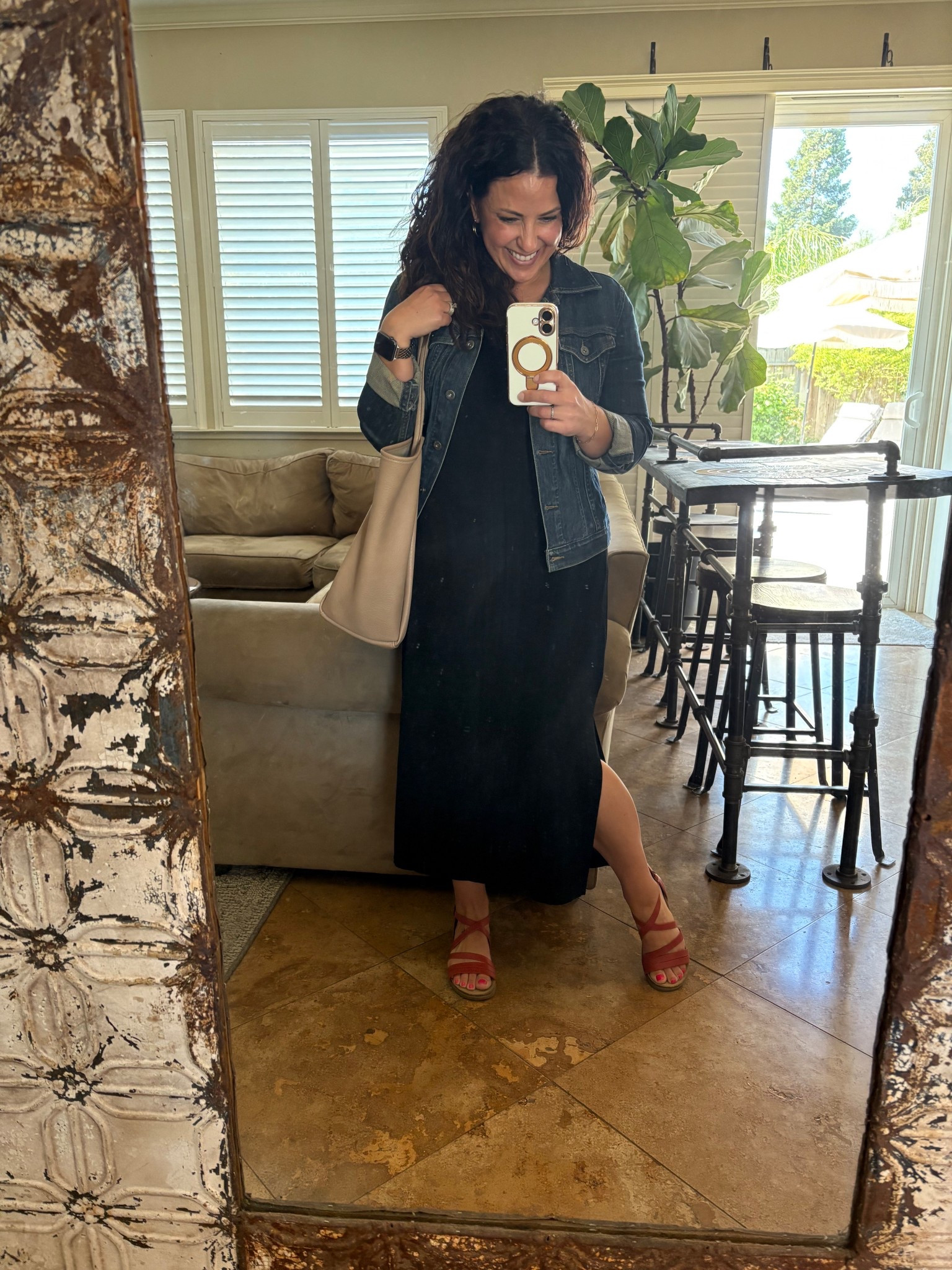 My go to teacher uniform. Midi-maxi dress topped with a denim
Jean jacket. This dress is petite friendly and runs tts. I’m wearing a small. It’s also on sale for $22. 
Teacher outfit 
Spring style 


#LTKSaleAlert #LTKWorkwear #LTKOver40