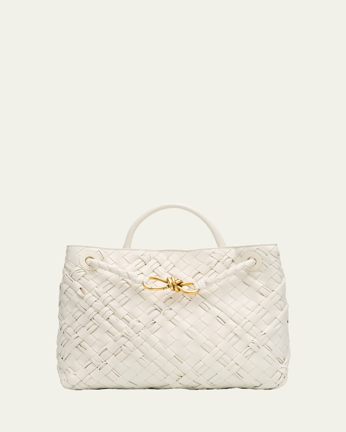 Small Andiamo Intrecciato Leather Top-Handle Bag | Bergdorf Goodman