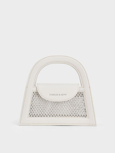 Este Crystal-Embellished Trapeze Bag
 - White | Charles & Keith US
