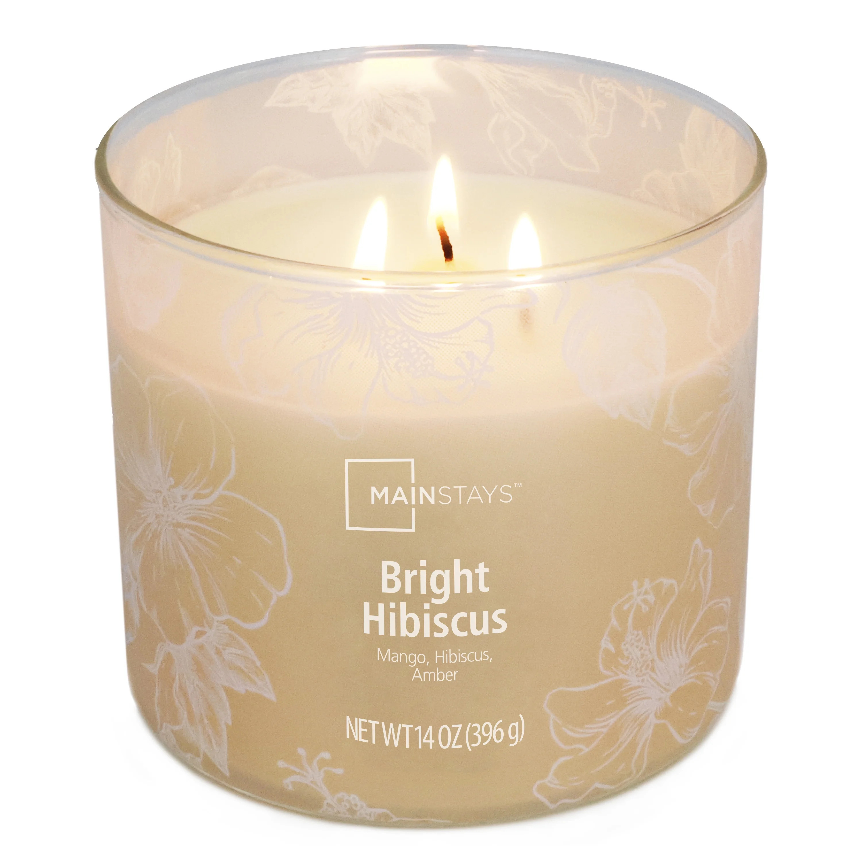 Mainstays 3-Wick Ombre Wrap Bright Hibiscus Scented Candle, 14 oz | Walmart (US)