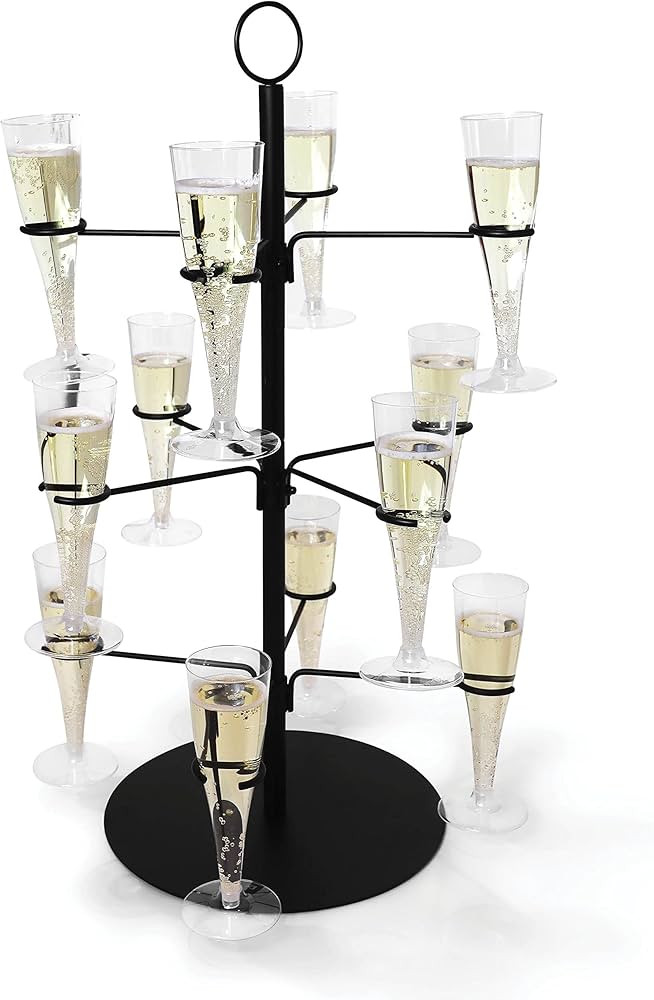 Cocktail Tree Stand, Wine Glass Flight Tasting Display For Drinks, 3 Tier - 12 Holders For Champa... | Amazon (US)