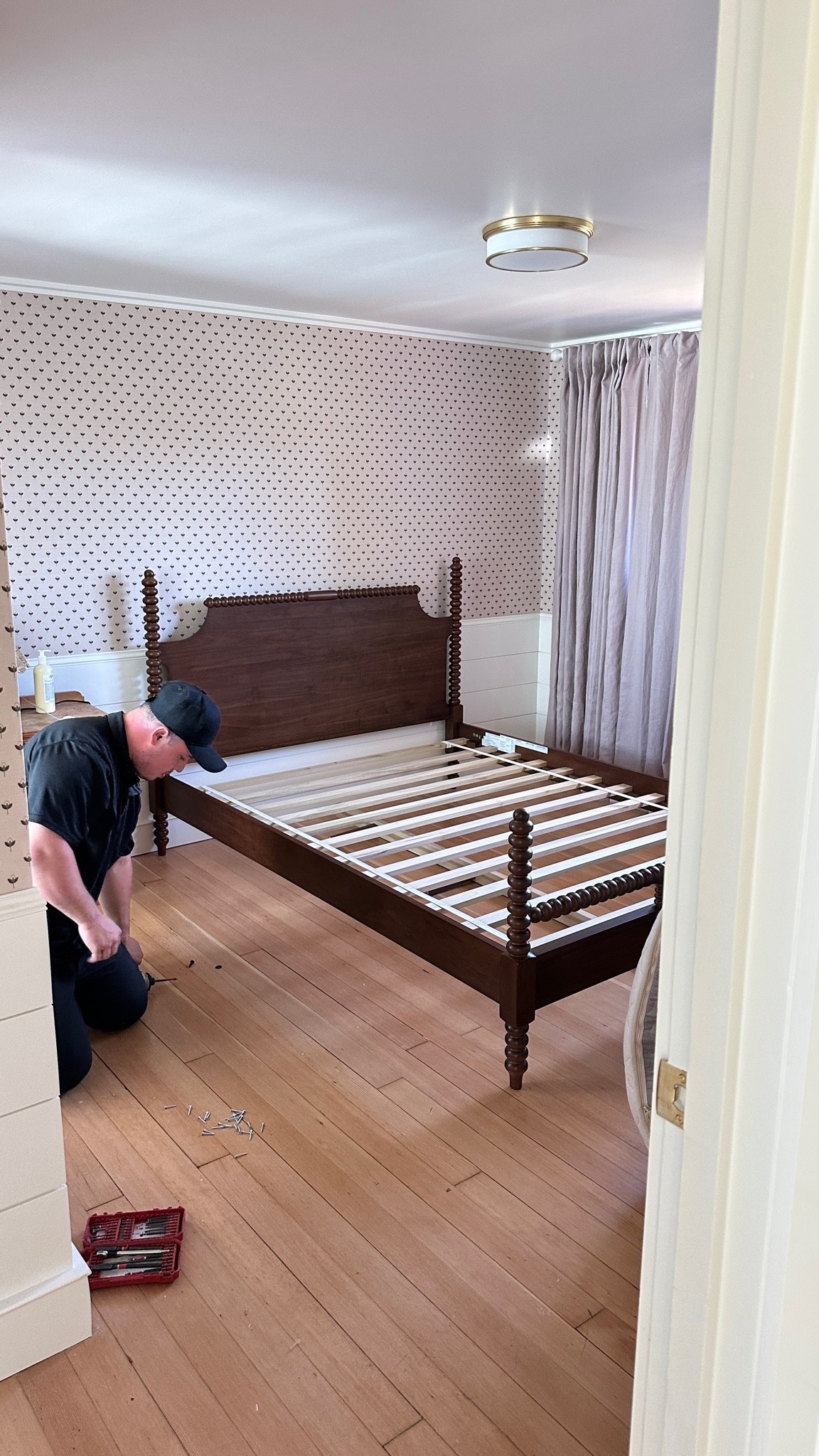 Getting our mattress off the ground feels like real progress! 

If you like vintage bed frames, this is a great new alternative. Linked it here 

Paint color is BM Swiss Coffee

#LTKHome