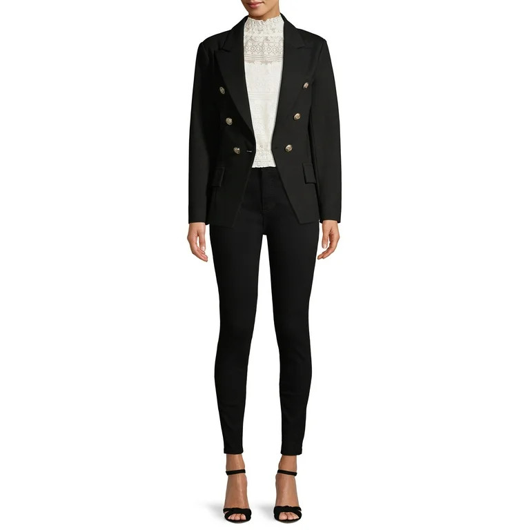 Attitude Unknown Women's Metallic Button Blazer, Sizes XS-XL | Walmart (US)
