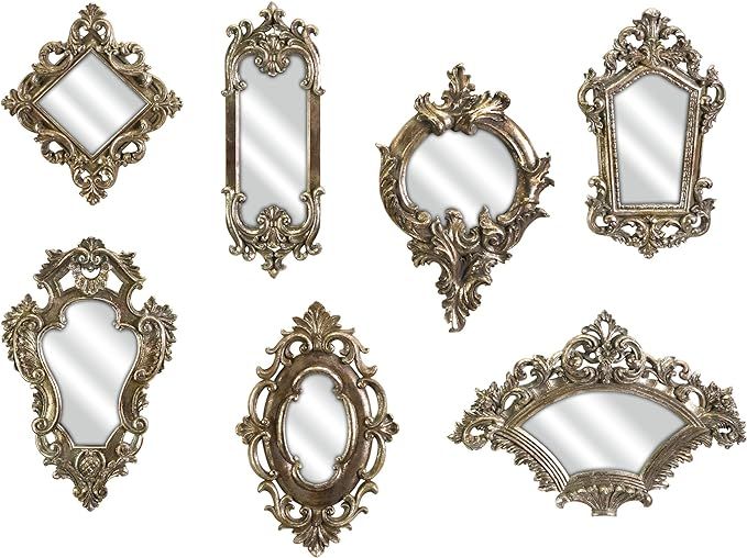 Imax 52977-7 Loletta Victorian Inspired Mirrors - Set of 7, Silver | Amazon (US)