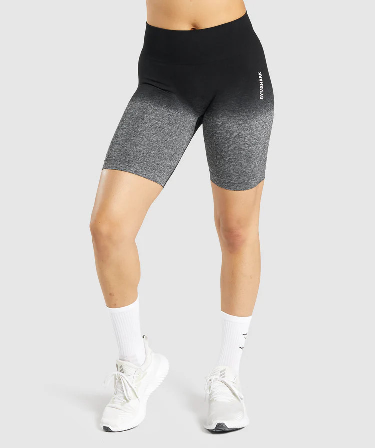 Gymshark Adapt Ombre Seamless Shorts - Black/Black Marl | Gymshark (Global)