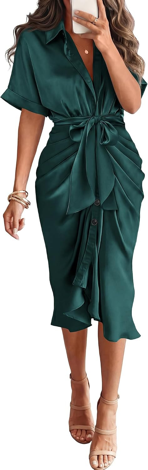 BTFBM Maxi Dresses for Women Business Casual Outfits | Amazon (US)