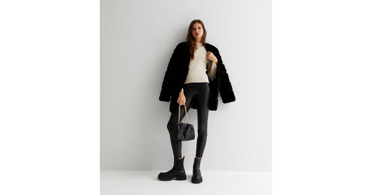 Black Leather-Look Leggings | New Look | New Look (UK)