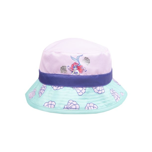 Disney Little Mermaid Toddler Girls Light Blue Reversible Bucket Style Swim Hat | Walmart (US)