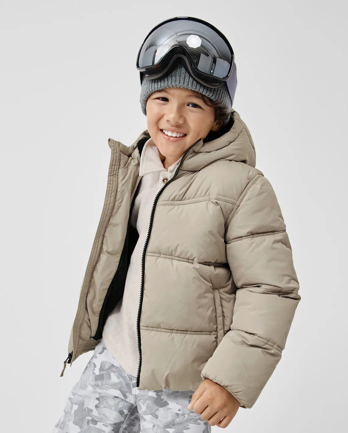 Boys Quilted Heavyweight Faux Fur Lined Puffer Jacket - gray | The Children's Place