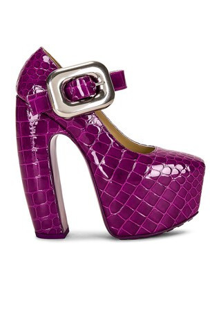 Bottega Veneta Mary Jane Heel in Purple | FWRD 
