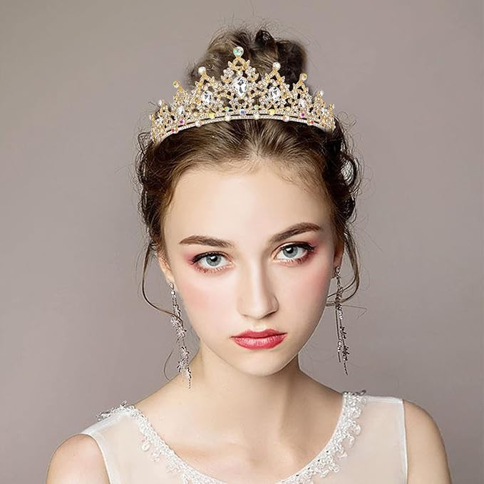 SuPoo Crowns for Women Gold Tiara and Crown Queen Birthday Tiara AB Crystal Headband Rhinestone H... | Amazon (US)