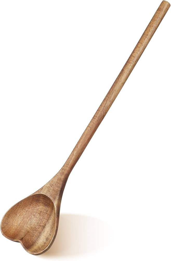 UPKOCH Heart Shaped Wood Spoon - Long Handle Love Spoon for Appetizer, Serving, Mixing - Kitchen ... | Amazon (US)