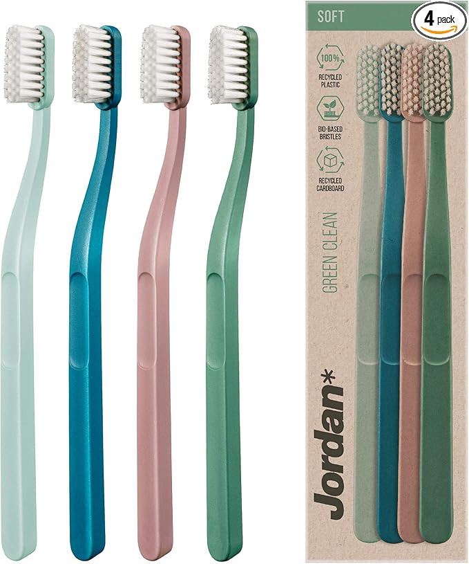 Jordan* ® | Green Clean Manual Toothbrush | Sustainable, Scandinavian Design, Soft Bristles, Mix... | Amazon (US)