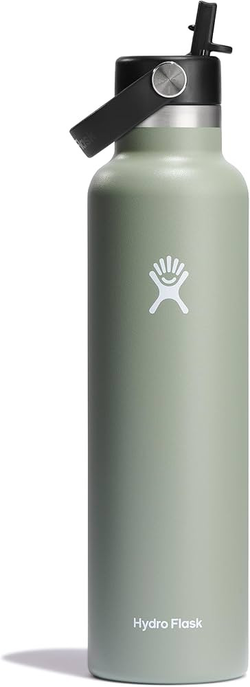 Hydro Flask 24 Oz Stainless Steel Standard Water Mouth Bottle with Flex Straw Cap and Double-Wall... | Amazon (US)