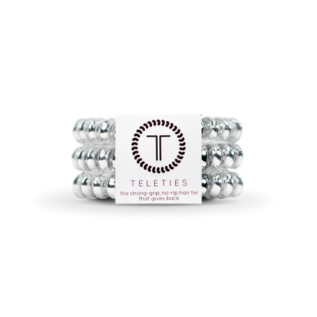 TELETIES Small Hair Ties, Electric Silver | Walmart (US)