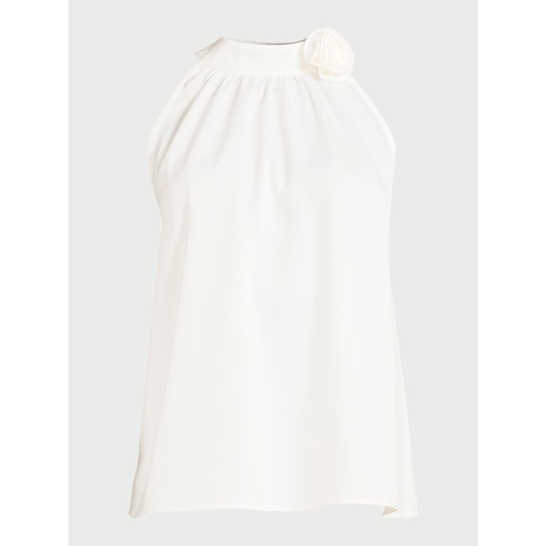 Scoop Women’s Bare Halter Top with Rosette, Sizes XS-XXL - Walmart.com | Walmart (US)