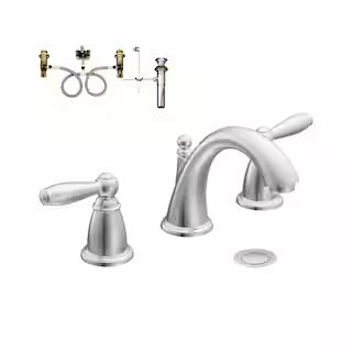 Brantford 8 in. Widespread 2-Handle High-Arc Bathroom Faucet Trim Kit in Chrome (Valve Included) | The Home Depot